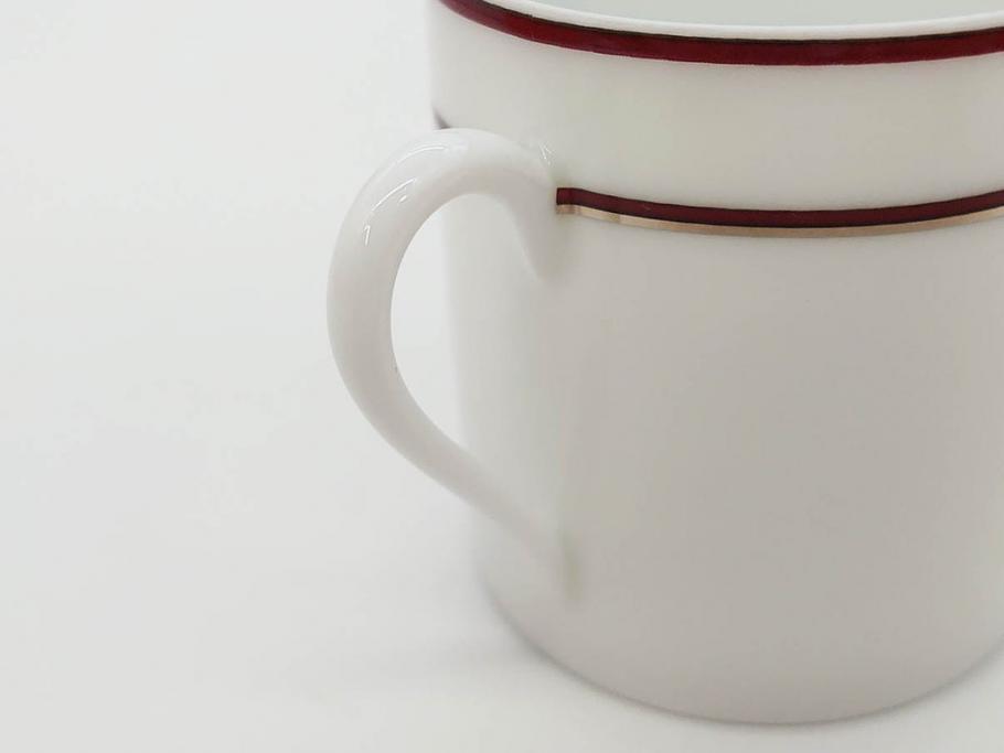 フランス　HERMES(エルメス)　リズム　洗練されたデザインが魅力のコーヒーカップ&ソーサー2客セット(C&S、金彩、碗皿、洋食器、共箱付)(R-083283)