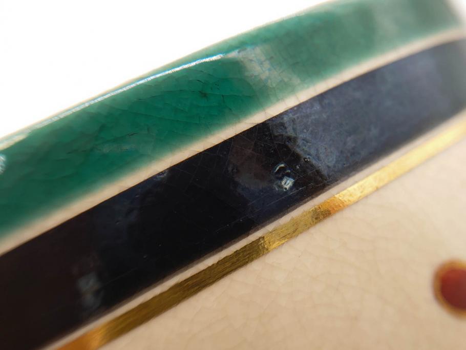 十六代 永楽善五郎　色絵　早春　茶道具　約12cm　4寸　静謐な美しさを感じさせる茶碗(梅、金彩、抹茶碗、茶器、茶陶、裏印、和食器、共箱付、四寸)(R-083284)