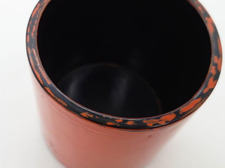 江戸期　七代 中村宗哲　金林寺根来塗　使い込むほどに味わい深くなる棗(木製、漆器、茶入れ、茶道具、茶筒、茶器、外箱付き)(R-083285)