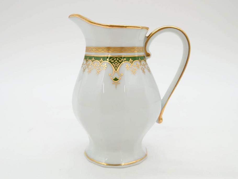 フランス　BERNARDAUD(ベルナルド)　LIMOGES(リモージュ)　 気品あるデザインが目を惹くティーポット&シュガーポット&クリーマー3点セット(ミルクジャー、ミルクポット、ボンボン入れ、洋食器)(R-076818)