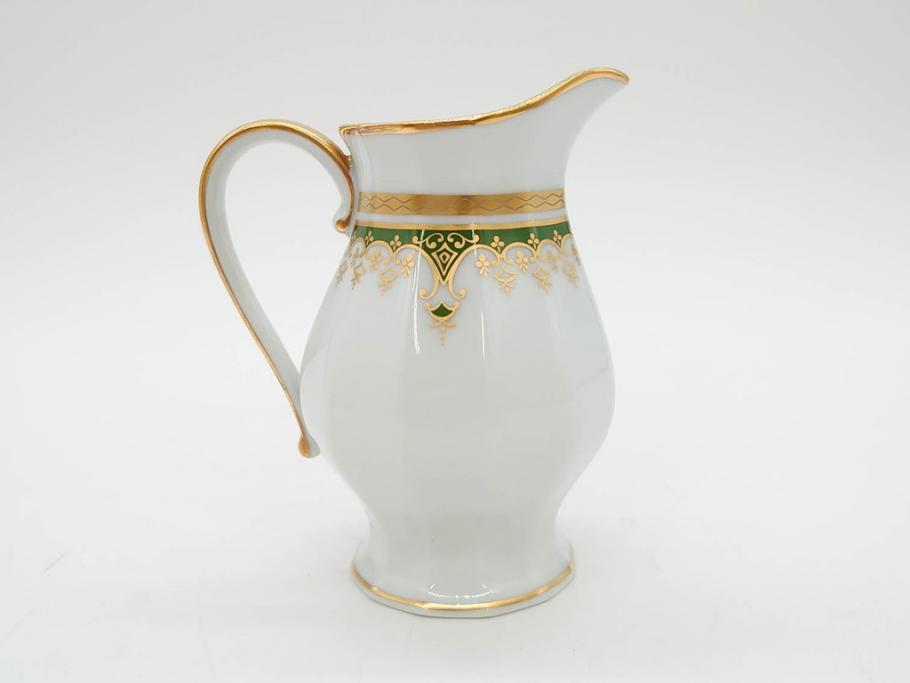 フランス　BERNARDAUD(ベルナルド)　LIMOGES(リモージュ)　 気品あるデザインが目を惹くティーポット&シュガーポット&クリーマー3点セット(ミルクジャー、ミルクポット、ボンボン入れ、洋食器)(R-076818)