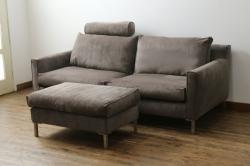 中古　2020年購入　ACTUS(アクタス)取扱い　eilersen(アイラーセン) GROUP-E MELLOW(メロー)　ストリームラインソファ(STREAMLINE SOFA)　シンプルモダンな佇まいが魅力のヘッドレスト付き2人掛けソファとオットマンのセット(二人掛け、2P、フットスツール、北欧)(定価約68万円)(R-074560)