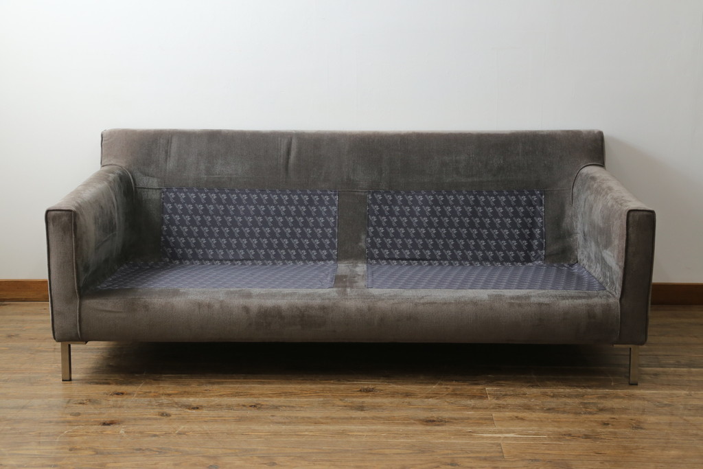 中古　2020年購入　ACTUS(アクタス)取扱い　eilersen(アイラーセン) GROUP-E MELLOW(メロー)　ストリームラインソファ(STREAMLINE SOFA)　シンプルモダンな佇まいが魅力のヘッドレスト付き2人掛けソファとオットマンのセット(二人掛け、2P、フットスツール、北欧)(定価約68万円)(R-074560)