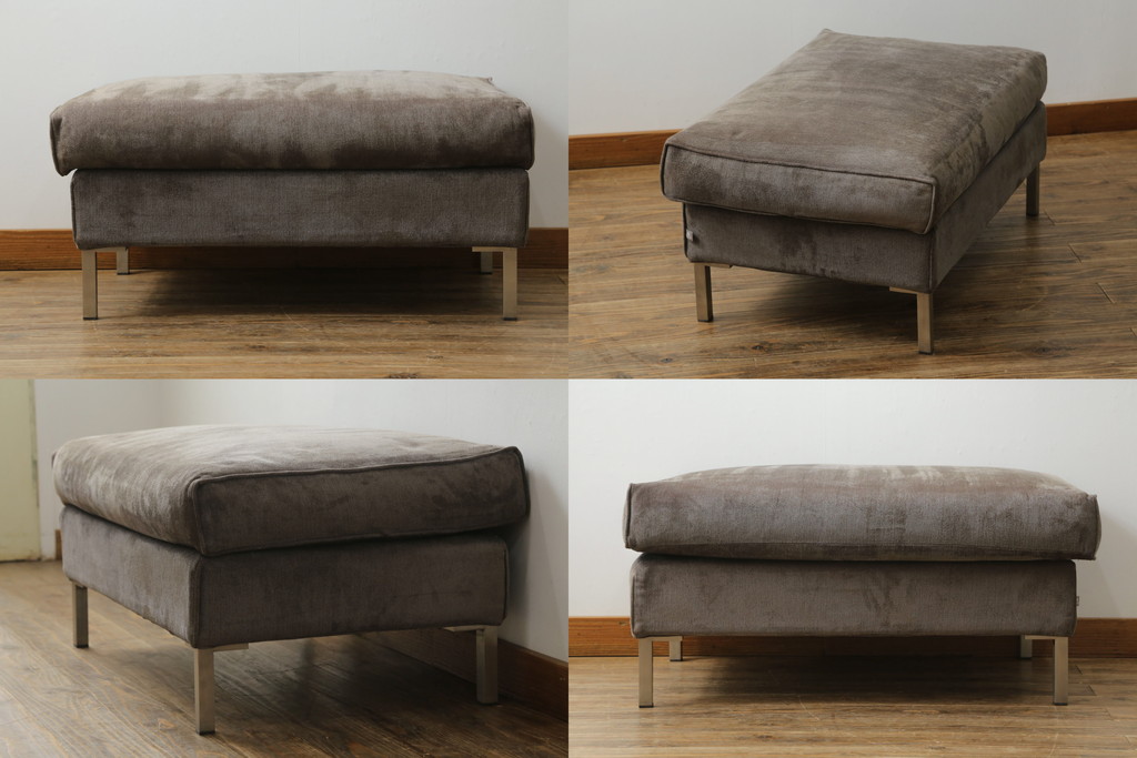 中古　2020年購入　ACTUS(アクタス)取扱い　eilersen(アイラーセン) GROUP-E MELLOW(メロー)　ストリームラインソファ(STREAMLINE SOFA)　シンプルモダンな佇まいが魅力のヘッドレスト付き2人掛けソファとオットマンのセット(二人掛け、2P、フットスツール、北欧)(定価約68万円)(R-074560)