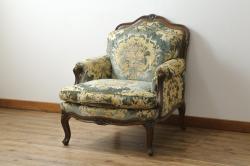 中古　美品　カリモク家具(karimoku)　domani(ドマーニ)　Louis(ルイ)XVシリーズ　ルイ15世　優雅なひとときを演出してくれる1人掛けソファ(定価約50万円)(アームソファ、一人掛け、1P)(R-054026)
