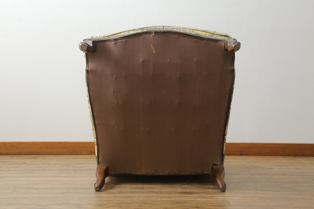 中古　美品　カリモク家具(karimoku)　domani(ドマーニ)　Louis(ルイ)XVシリーズ　ルイ15世　優雅なひとときを演出してくれる1人掛けソファ(定価約50万円)(アームソファ、一人掛け、1P)(R-054026)
