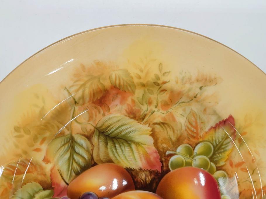 イギリス　EYNSLEY(エインズレイ)　オーチャードゴールド　約21cm　食卓を彩る華やかなプレート4枚セット(スティル・ライフ・フルーツ、洋食器、英国)(R-076814)