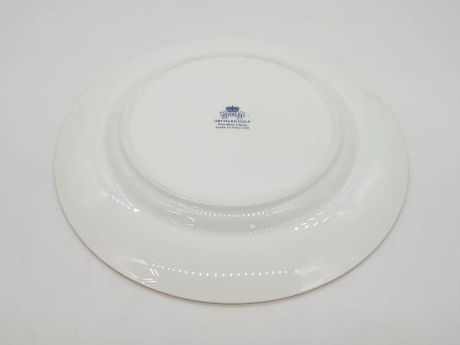 イギリス　EYNSLEY(エインズレイ)　オーチャードゴールド　約21cm　食卓を彩る華やかなプレート4枚セット(スティル・ライフ・フルーツ、洋食器、英国)(R-076814)