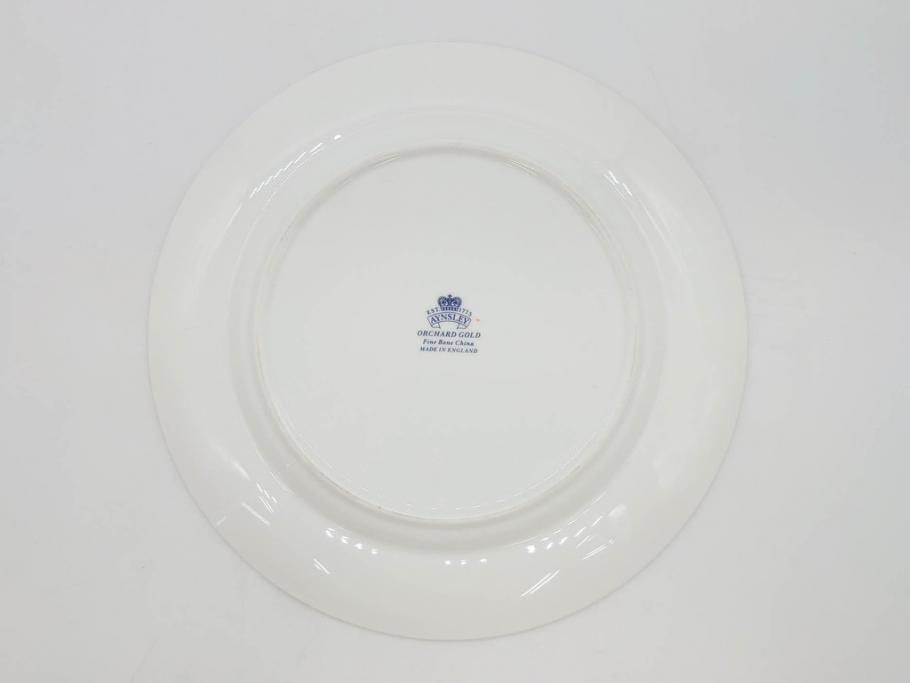 イギリス　EYNSLEY(エインズレイ)　オーチャードゴールド　約21cm　食卓を彩る華やかなプレート4枚セット(スティル・ライフ・フルーツ、洋食器、英国)(R-076814)