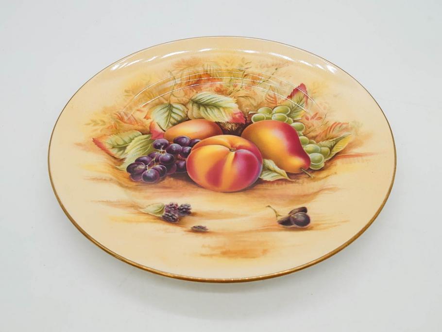 イギリス　EYNSLEY(エインズレイ)　オーチャードゴールド　約21cm　食卓を彩る華やかなプレート4枚セット(スティル・ライフ・フルーツ、洋食器、英国)(R-076814)