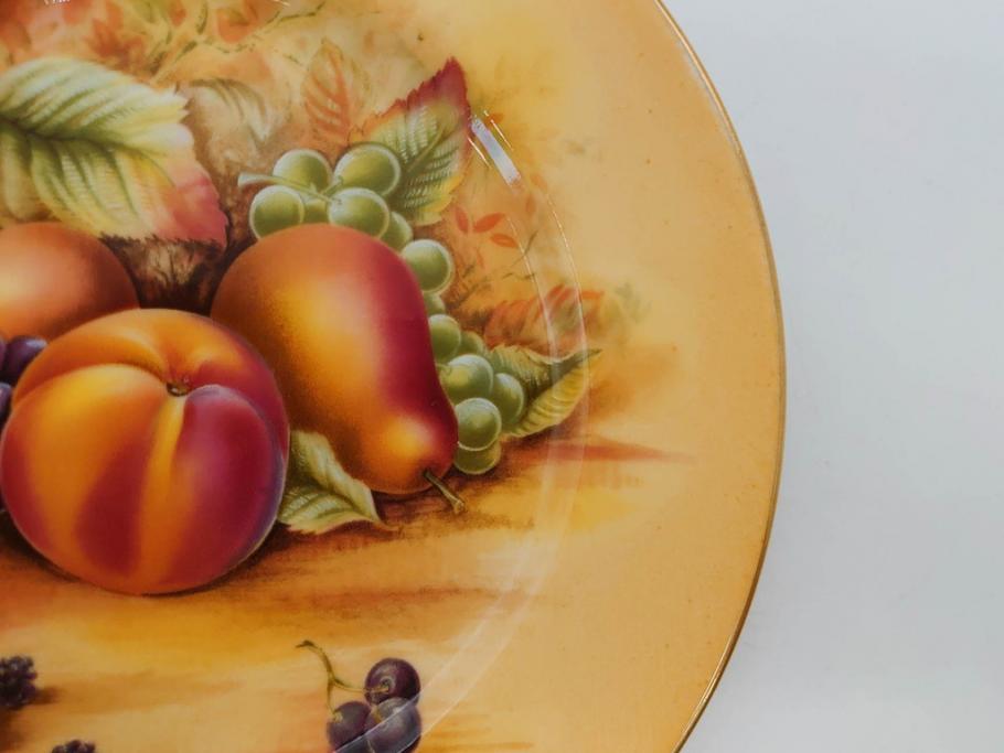 イギリス　EYNSLEY(エインズレイ)　オーチャードゴールド　約16cm　食卓を彩る華やかなプレート5枚セット(スティル・ライフ・フルーツ、洋食器、英国)(R-076815)