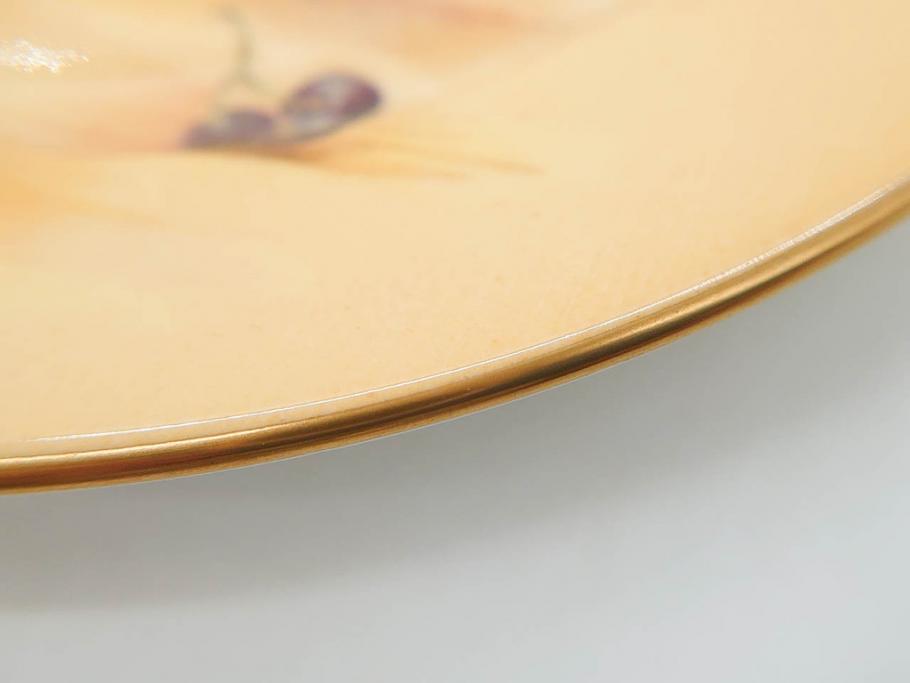 イギリス　EYNSLEY(エインズレイ)　オーチャードゴールド　約16cm　食卓を彩る華やかなプレート5枚セット(スティル・ライフ・フルーツ、洋食器、英国)(R-076815)