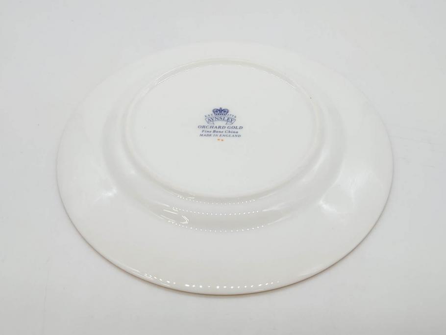 イギリス　EYNSLEY(エインズレイ)　オーチャードゴールド　約16cm　食卓を彩る華やかなプレート5枚セット(スティル・ライフ・フルーツ、洋食器、英国)(R-076815)