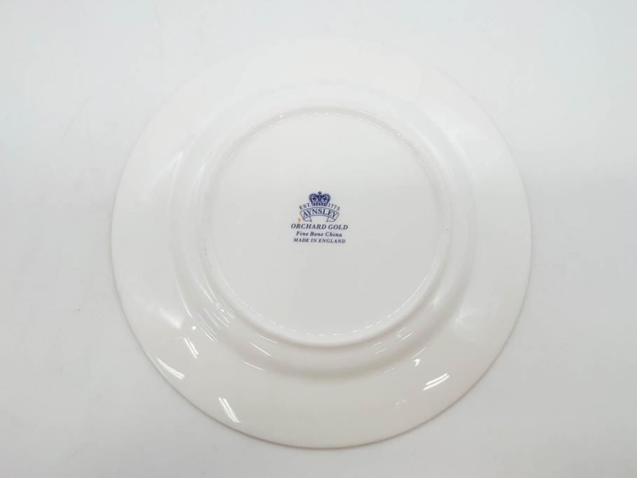 イギリス　EYNSLEY(エインズレイ)　オーチャードゴールド　約16cm　食卓を彩る華やかなプレート5枚セット(スティル・ライフ・フルーツ、洋食器、英国)(R-076815)