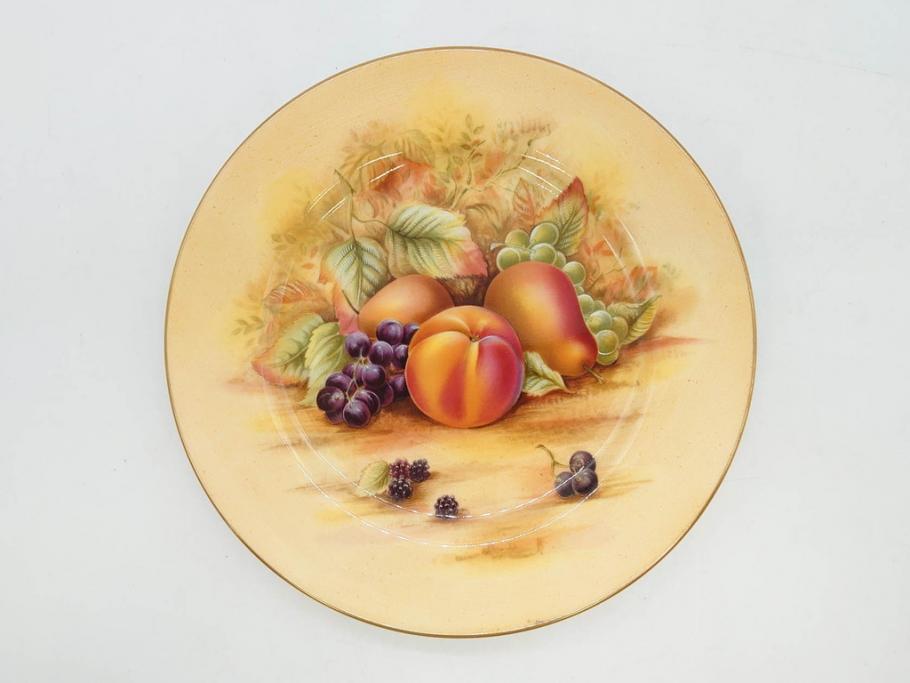 イギリス　EYNSLEY(エインズレイ)　オーチャードゴールド　約16cm　食卓を彩る華やかなプレート5枚セット(スティル・ライフ・フルーツ、洋食器、英国)(R-076815)