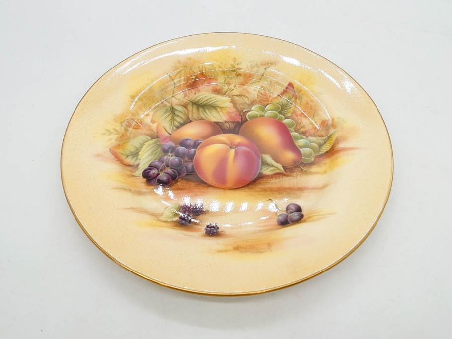 イギリス　EYNSLEY(エインズレイ)　オーチャードゴールド　約16cm　食卓を彩る華やかなプレート5枚セット(スティル・ライフ・フルーツ、洋食器、英国)(R-076815)
