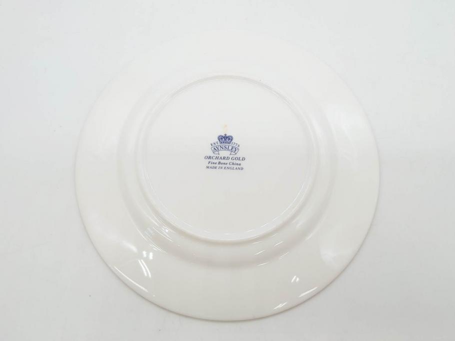 イギリス　EYNSLEY(エインズレイ)　オーチャードゴールド　約16cm　食卓を彩る華やかなプレート5枚セット(スティル・ライフ・フルーツ、洋食器、英国)(R-076815)
