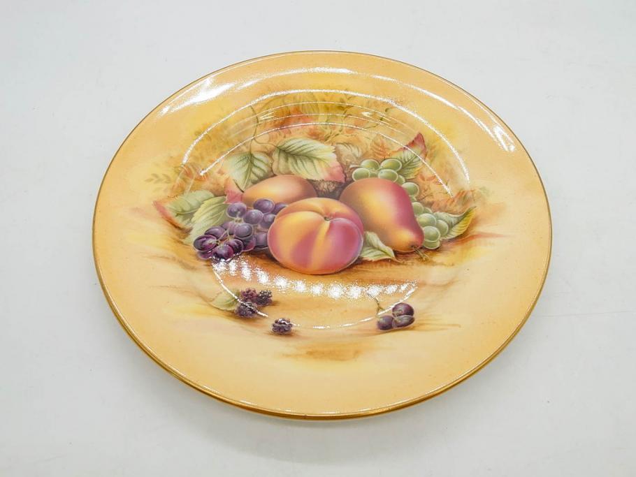 イギリス　EYNSLEY(エインズレイ)　オーチャードゴールド　約16cm　食卓を彩る華やかなプレート5枚セット(スティル・ライフ・フルーツ、洋食器、英国)(R-076815)