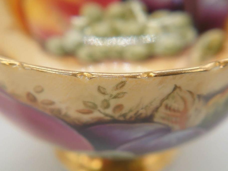 イギリス　EYNSLEY(エインズレイ)　オーチャードゴールド　食卓を彩る華やかなティーカップ&ソーサー5客セット(C&S、スティル・ライフ・フルーツ、洋食器、英国)(R-076816)