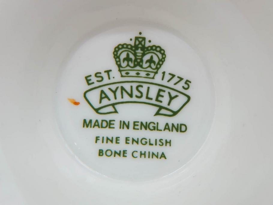 イギリス　EYNSLEY(エインズレイ)　オーチャードゴールド　食卓を彩る華やかなティーカップ&ソーサー5客セット(C&S、スティル・ライフ・フルーツ、洋食器、英国)(R-076816)