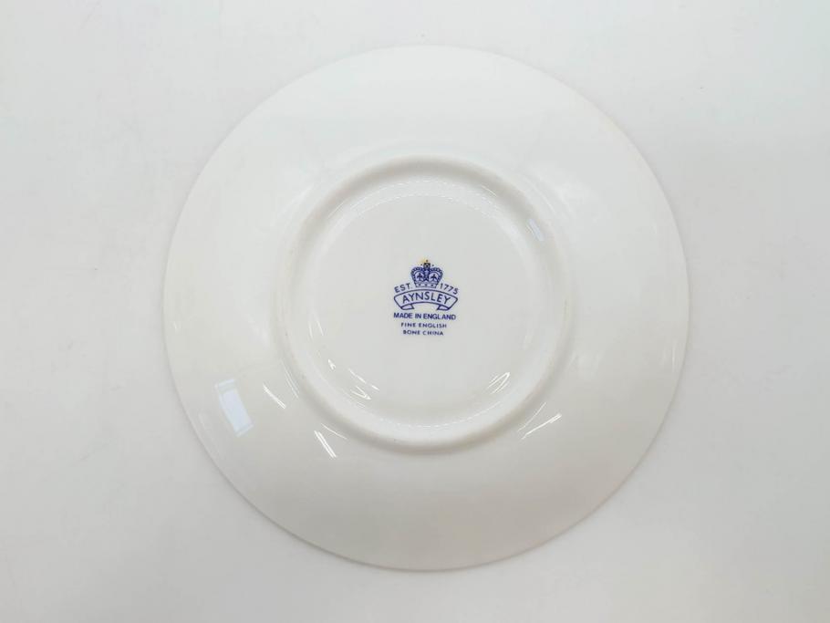 イギリス　EYNSLEY(エインズレイ)　オーチャードゴールド　食卓を彩る華やかなティーカップ&ソーサー5客セット(C&S、スティル・ライフ・フルーツ、洋食器、英国)(R-076816)