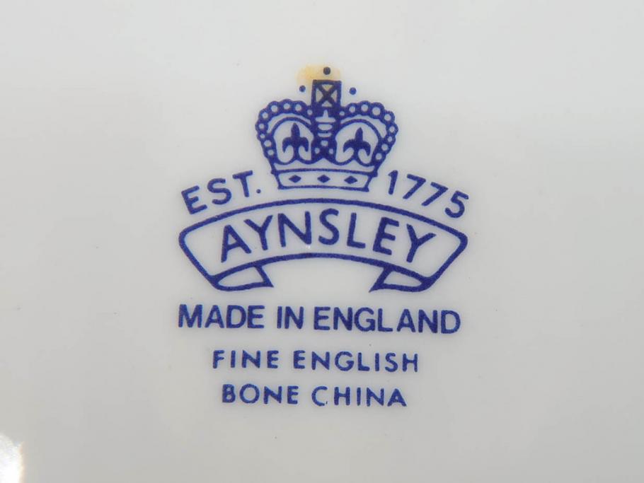 イギリス　EYNSLEY(エインズレイ)　オーチャードゴールド　食卓を彩る華やかなティーカップ&ソーサー5客セット(C&S、スティル・ライフ・フルーツ、洋食器、英国)(R-076816)