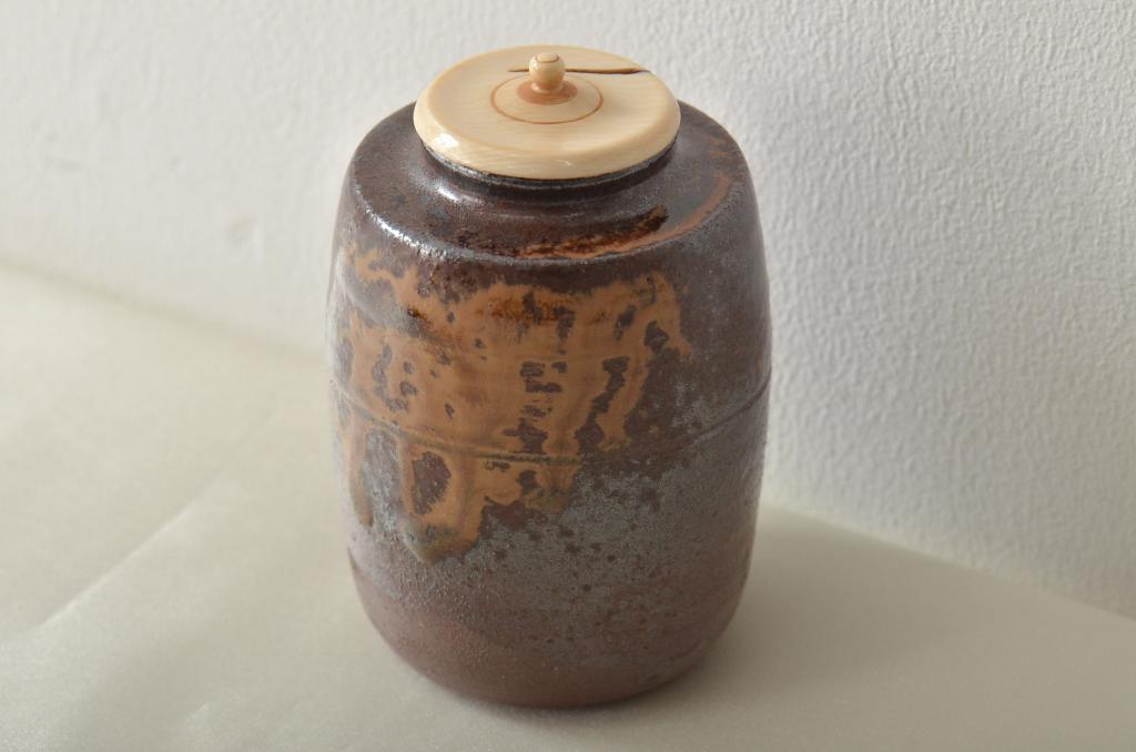 石田陶春作　丹波茶入　千代の栄　尋牛斎　共箱(茶道具)(R-046715)