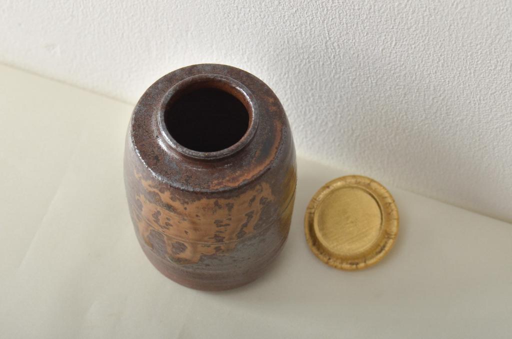石田陶春作　丹波茶入　千代の栄　尋牛斎　共箱(茶道具)(R-046715)