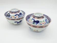 幕末期　上手物　金彩色絵染付　花盆文　8.3寸皿　約25cm　鮮やかな色彩が目を惹く楕円皿(八寸三分、和皿、和食器、皿)(R-061699)