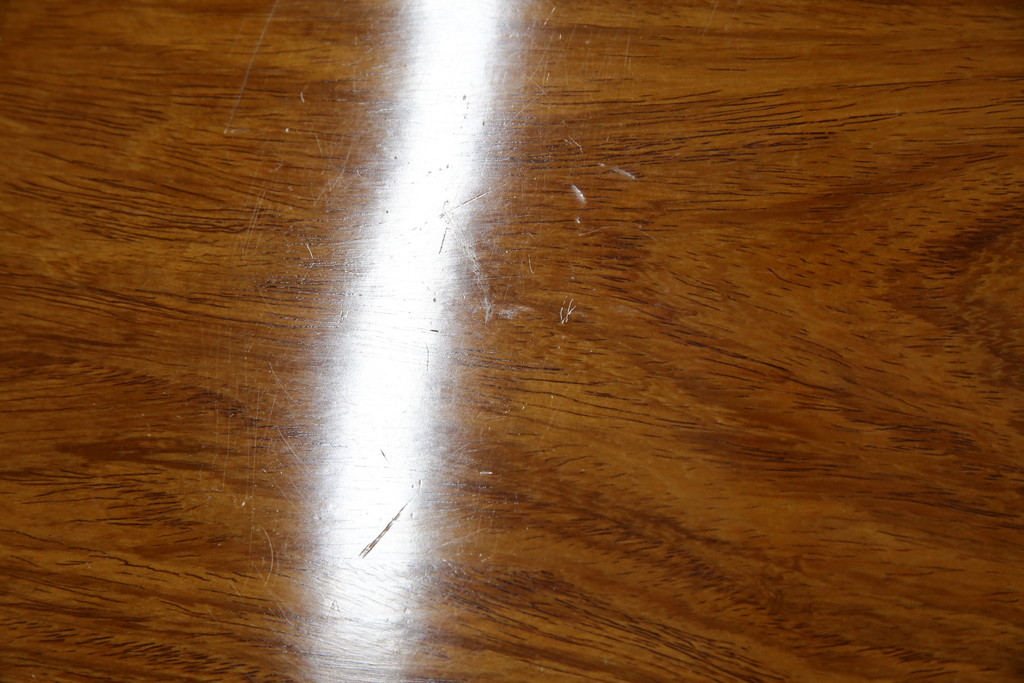 中古　美品　花梨材の温かみのある色合いと木目を楽しめる収納付きベンチ(長椅子、イス、板座チェア)(R-057670)
