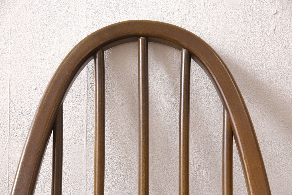 イギリスビンテージ　ERCOL(アーコール)　カントリースタイルにも合うクエーカーチェア4脚セット(椅子、板座チェア、ダイニングチェア、ヴィンテージ)(R-052275)