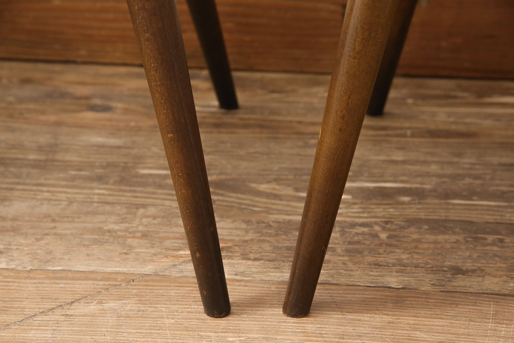 イギリスビンテージ　ERCOL(アーコール)　カントリースタイルにも合うクエーカーチェア4脚セット(椅子、板座チェア、ダイニングチェア、ヴィンテージ)(R-052275)