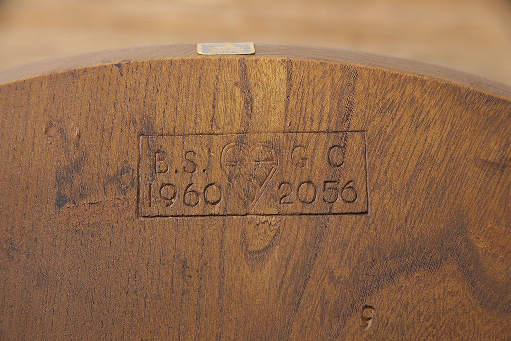 イギリスビンテージ　ERCOL(アーコール)　カントリースタイルにも合うクエーカーチェア4脚セット(椅子、板座チェア、ダイニングチェア、ヴィンテージ)(R-052275)