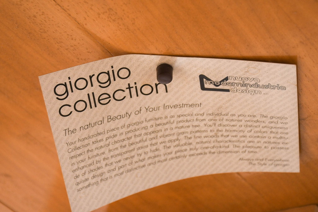 中古　イタリア　Giorgio Collection(ジョルジオコレクション)　美しいパーケットリー天板と便利なドローリーフ機能を備えたダイニングテーブル(エクステンションテーブル、伸長式テーブル、拡張式テーブル、食卓、4人掛け、6人掛け、4人用、6人用)(定価約350万円)(R-083249)