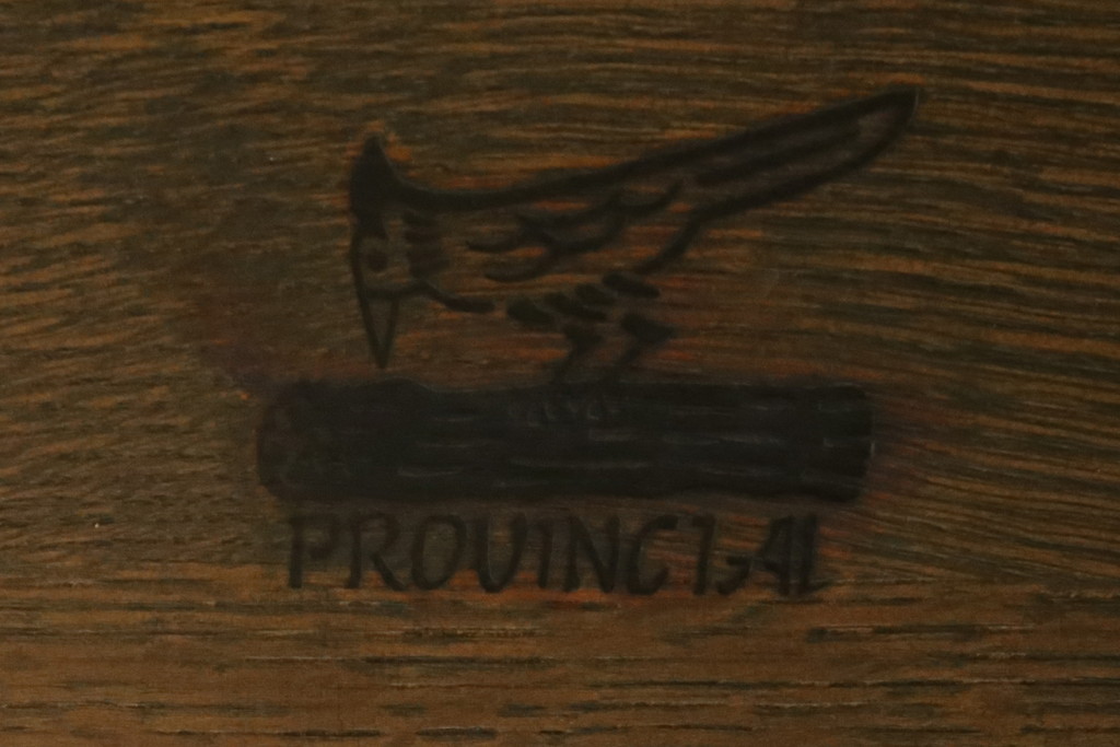 中古　美品　飛騨産業　キツツキ　PROVINCIAL(プロヴィンシャル・プロビンシャル)シリーズ　P32　オーク材　どっしりとした堅牢なつくりと素朴な佇まいが魅力のタバーンテーブル(ダイニングテーブル、4人掛け、6人掛け、食卓、作業台)(R-083319)