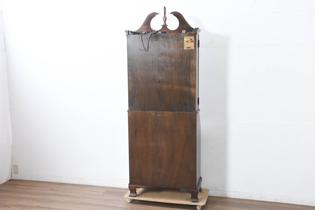 アメリカビンテージ　老舗工房　Jasper Cabinet(ジャスパーキャビネット)社　クラッシックデザインの小振りなビューローブックケース(ライディングビューロー、ライティングデスク、机、ワークデスク、本箱、本棚、飾り棚、収納棚、戸棚、引き出し、在宅用、在宅ワーク用、簿記机、ヴィンテージ)(R-083374)
