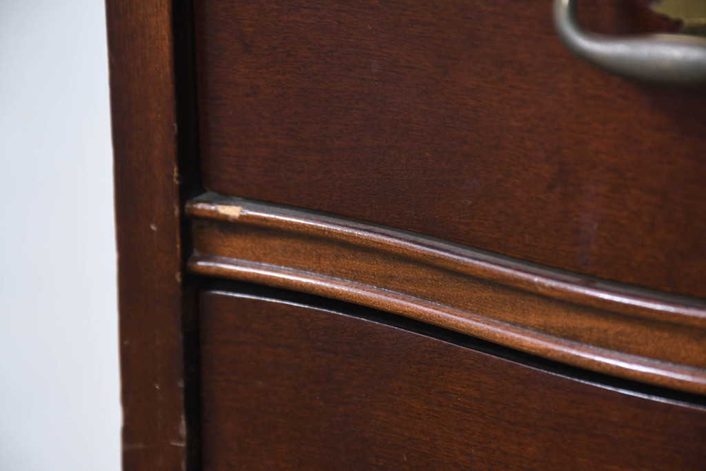 アメリカビンテージ　老舗工房　Jasper Cabinet(ジャスパーキャビネット)社　クラッシックデザインの小振りなビューローブックケース(ライディングビューロー、ライティングデスク、机、ワークデスク、本箱、本棚、飾り棚、収納棚、戸棚、引き出し、在宅用、在宅ワーク用、簿記机、ヴィンテージ)(R-083374)