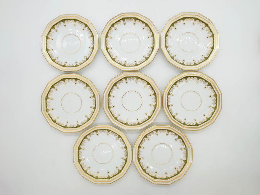 フランス　BERNARDAUD(ベルナルド)　LIMOGES(リモージュ)　気品あるデザインが魅力的なティーカップ&ソーサー8客セット(C&S、洋食器)(R-076821)