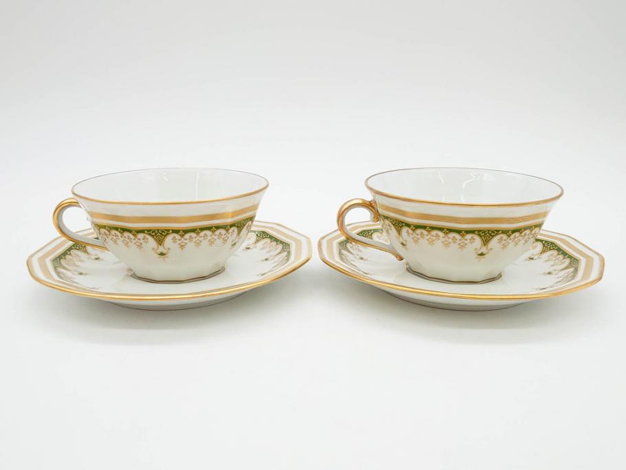フランス　BERNARDAUD(ベルナルド)　LIMOGES(リモージュ)　気品あるデザインが魅力的なティーカップ&ソーサー8客セット(C&S、洋食器)(R-076821)