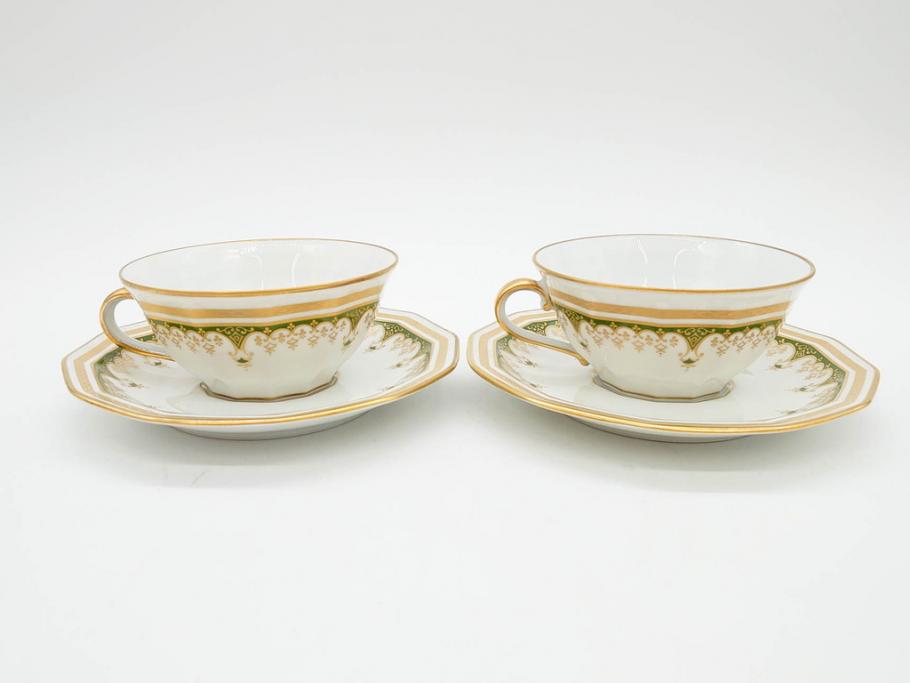 フランス　BERNARDAUD(ベルナルド)　LIMOGES(リモージュ)　気品あるデザインが魅力的なティーカップ&ソーサー8客セット(C&S、洋食器)(R-076821)
