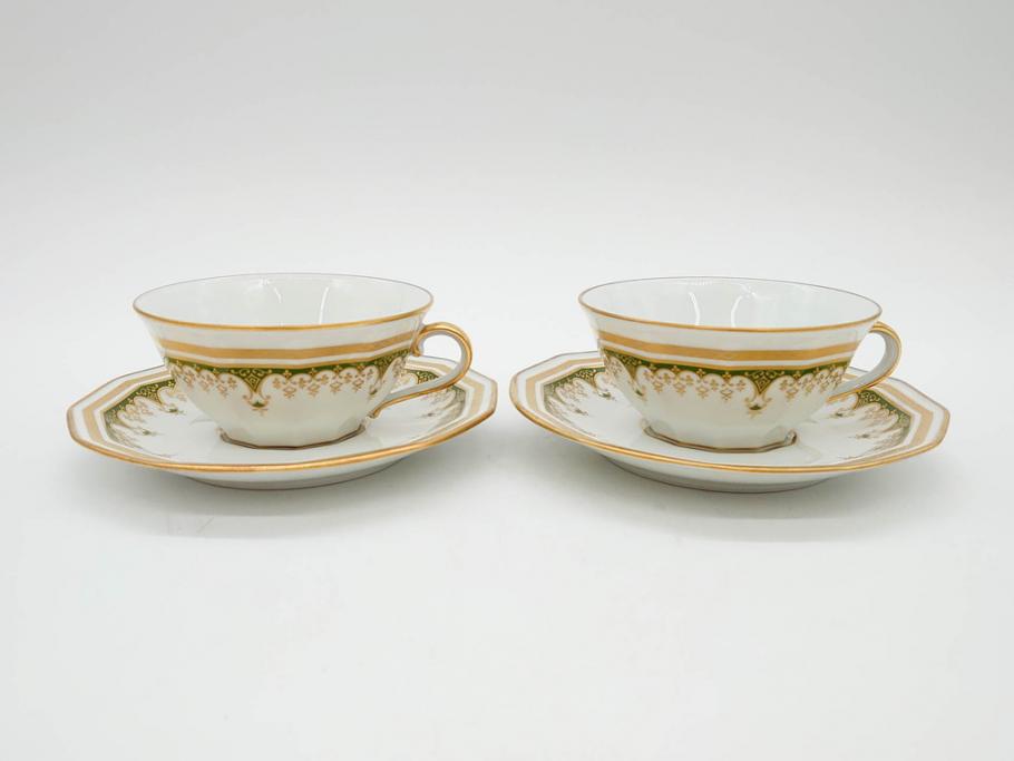 フランス　BERNARDAUD(ベルナルド)　LIMOGES(リモージュ)　気品あるデザインが魅力的なティーカップ&ソーサー8客セット(C&S、洋食器)(R-076821)