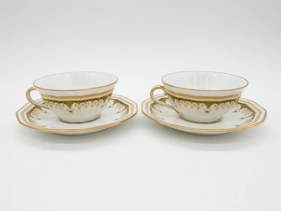 フランス　BERNARDAUD(ベルナルド)　LIMOGES(リモージュ)　気品あるデザインが魅力的なティーカップ&ソーサー8客セット(C&S、洋食器)(R-076821)
