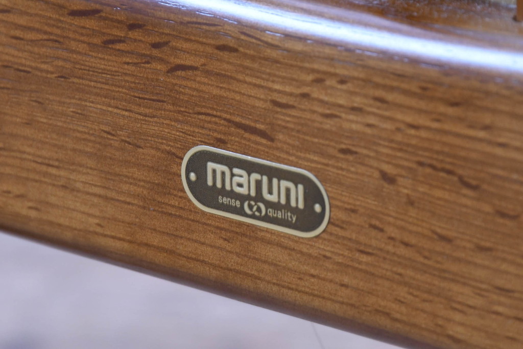 中古　マルニ木工(MARUNI)　楢(ナラ)材　本革(レザー)　北欧スタイルの美しい曲線が際立つダイニングチェア6脚セット(椅子、イス、バラ売り可能)(R-083258)