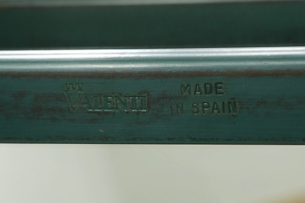 中古　バロッサバレンティ(VARO,S.A. VALENTI)　アルタミラ　グリーンカラーがおしゃれなサイドテーブル(ガラステーブル、ナイトテーブル、店舗什器)(R-061589)