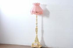中古　イタリア　SILIK(シリック)　バロックスタイルのゴージャスなフロアスタンド(フロアランプ、照明、ランプシェード)(定価約70万円)(R-083375)