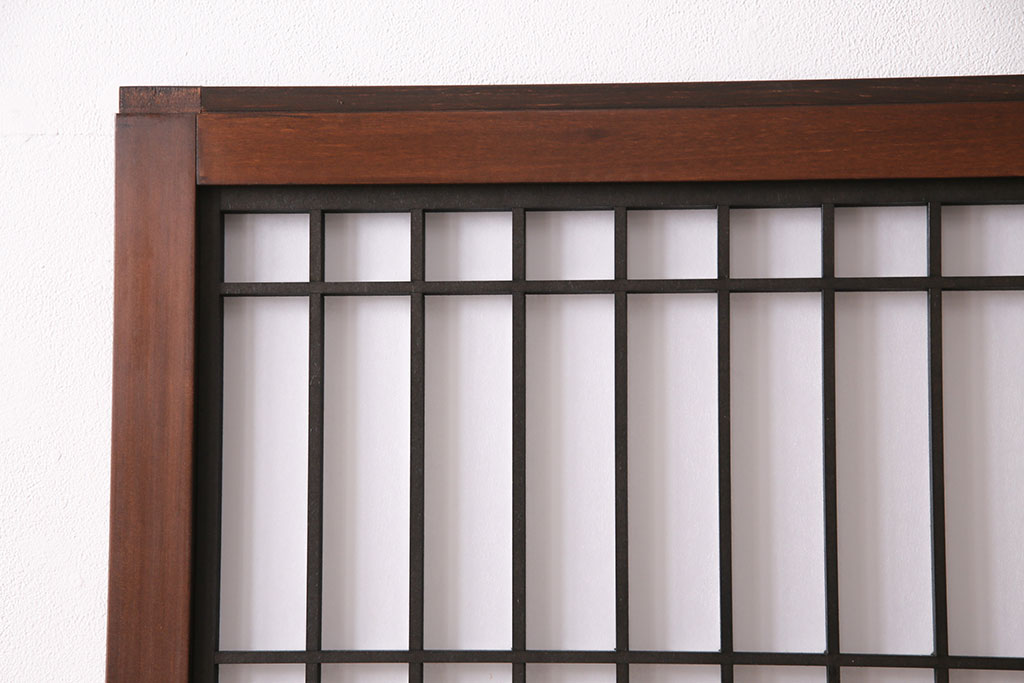 【オーダー注文・受注生産商品】ラフジュ工房オリジナル　大正ロマンの雰囲気漂う菱形模様の組子入り障子戸1枚(引き戸、格子戸、建具)