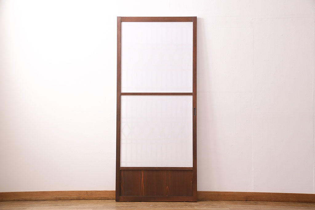 【オーダー注文・受注生産商品】ラフジュ工房オリジナル　大正ロマンの雰囲気漂う菱形模様の組子入り障子戸1枚(引き戸、格子戸、建具)