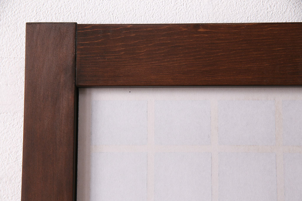 【オーダー注文・受注生産商品】ラフジュ工房オリジナル　大正ロマンの雰囲気漂う菱形模様の組子入り障子戸1枚(引き戸、格子戸、建具)