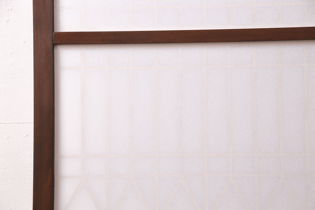 【オーダー注文・受注生産商品】ラフジュ工房オリジナル　大正ロマンの雰囲気漂う菱形模様の組子入り障子戸1枚(引き戸、格子戸、建具)