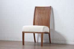 中古　美品　BC工房　ウォールナット材　本革　温かみと高級感を兼ね備えたレザーチェア1脚(ダイニングチェア、椅子、イス)(定価約11万円)(R-083357)